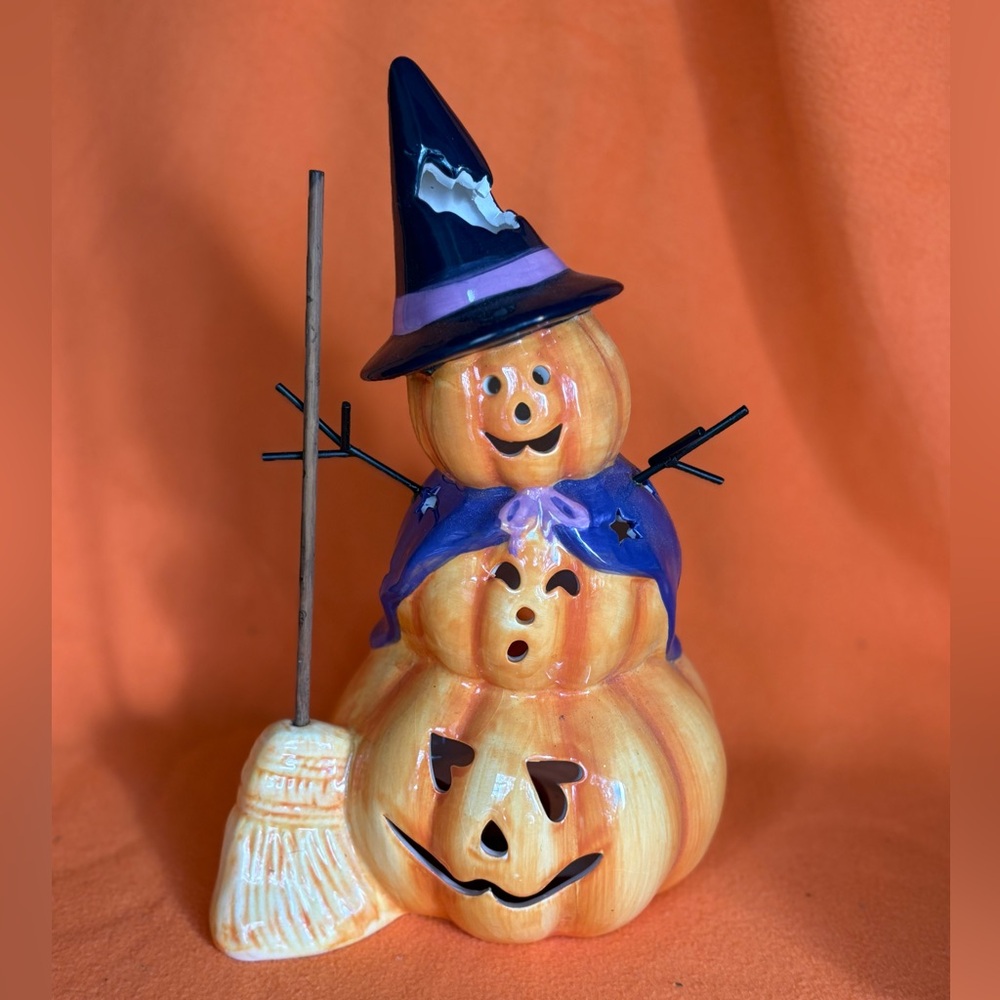 Halloween Pumpkin Figurine candle holder